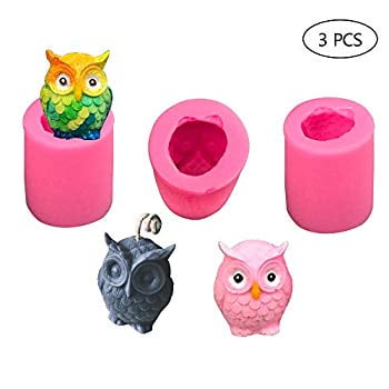 Owl with flower Mini Silicone Mold for Fondant Gum Paste Chocolate Crafts NEW 