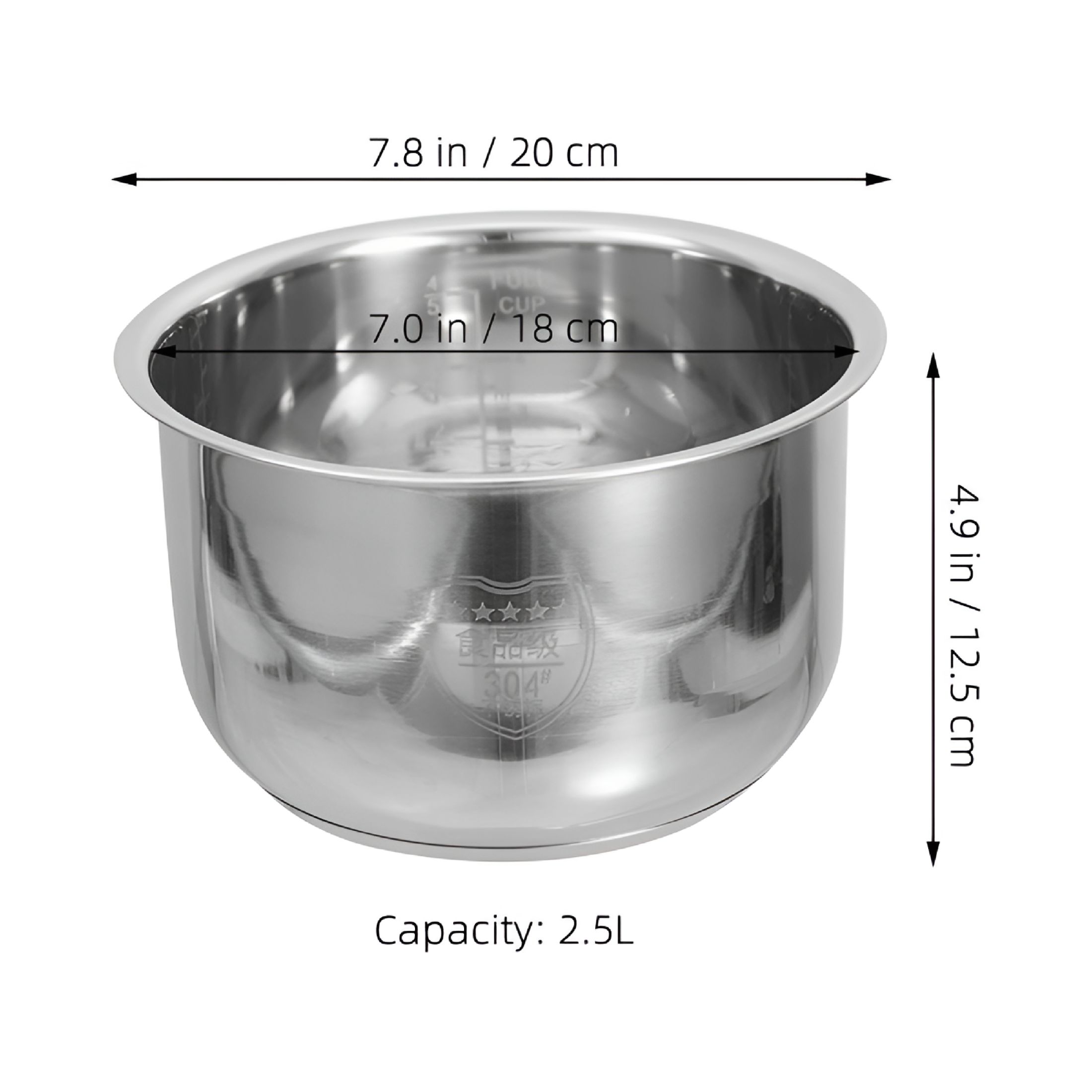 ACDANC 2026 New Simple Design Stainless Steel Inner Pot for Rice Cookers Home Use 1Pcs, for Cooking Rice, Home Kitchens, Electric Rice Cookers, Meal Prep, Family Dinners