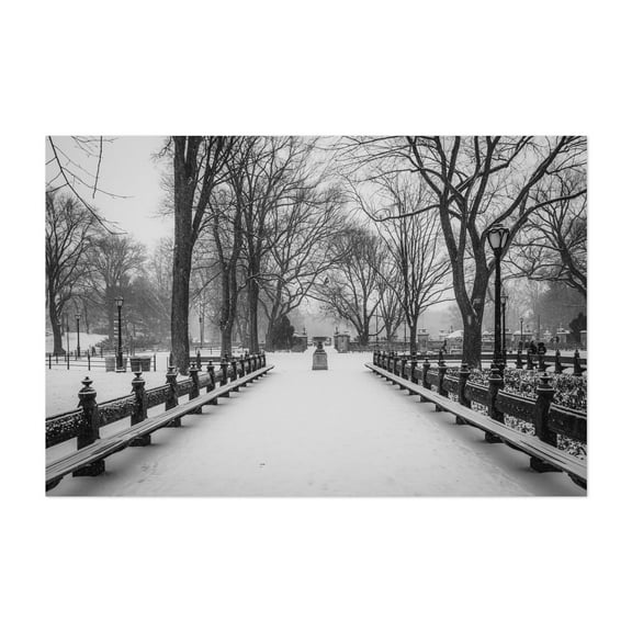 Snowy Central Park 03 B&W - Manhattan New York Photography Unframed Wall Art Print 5 x 7 inches