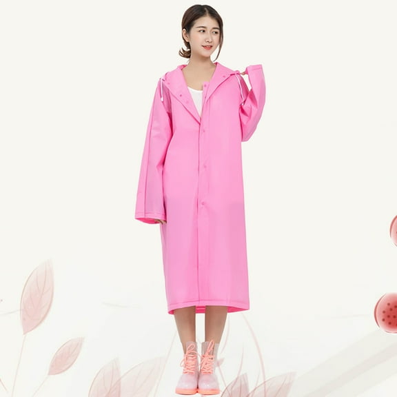Masteelf  Waterproof Suit Raincoat Women Ponchos Coats for Adults Pink