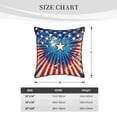 thumbnail image 4 of DouZhe Velvet Decorative Throw Pillow Covers Set of 2, Soft Square Cushion Cover with Invisible Zipper Patriotic American Star Stripes Printing, 18"x18", 4 of 7
