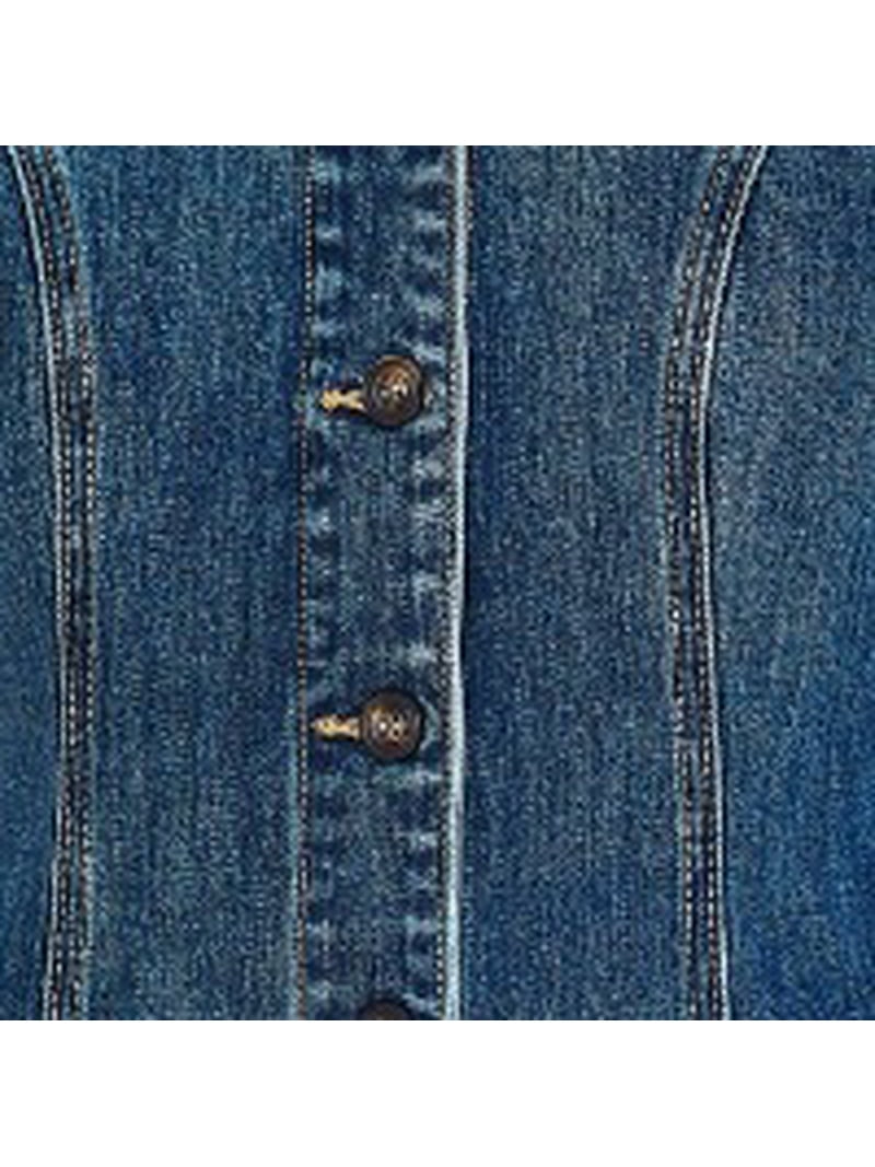 yumi denim dress Yumi Blue Denim Stretch Shirt Dress With Pocket Details
