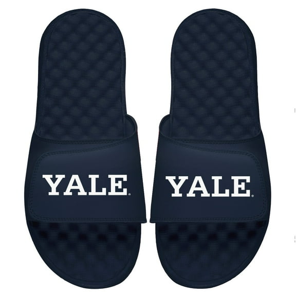 Men's ISlide Navy Yale Bulldogs Wordmark Slide Sandals