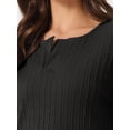 thumbnail image 4 of DARING DIVA Women's Lounge Sets Ribbed Knit Short Sleeves Pajamas with Shorts XS Black, 4 of 6