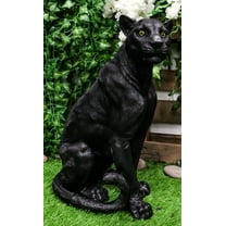 Ebros Realistic Large Black Ghost Panther Jaguar Hunter 20"H Garden Patio Statue