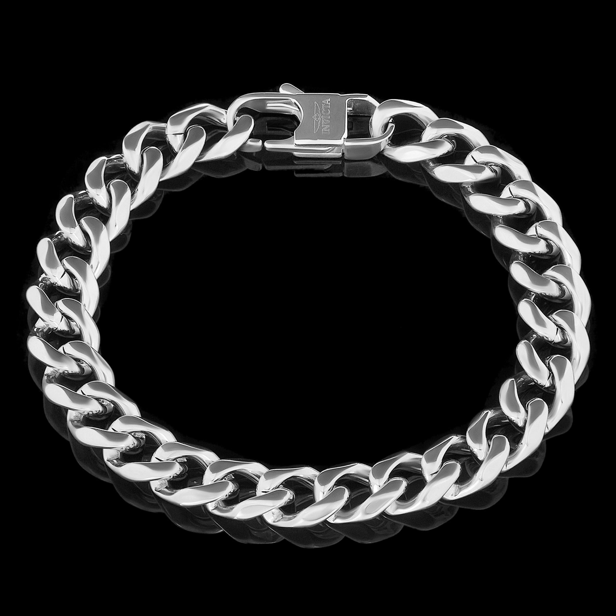 Invicta Jewelry Men's Curb Chain Stainless Steel Bracelet (11mm) - 9"