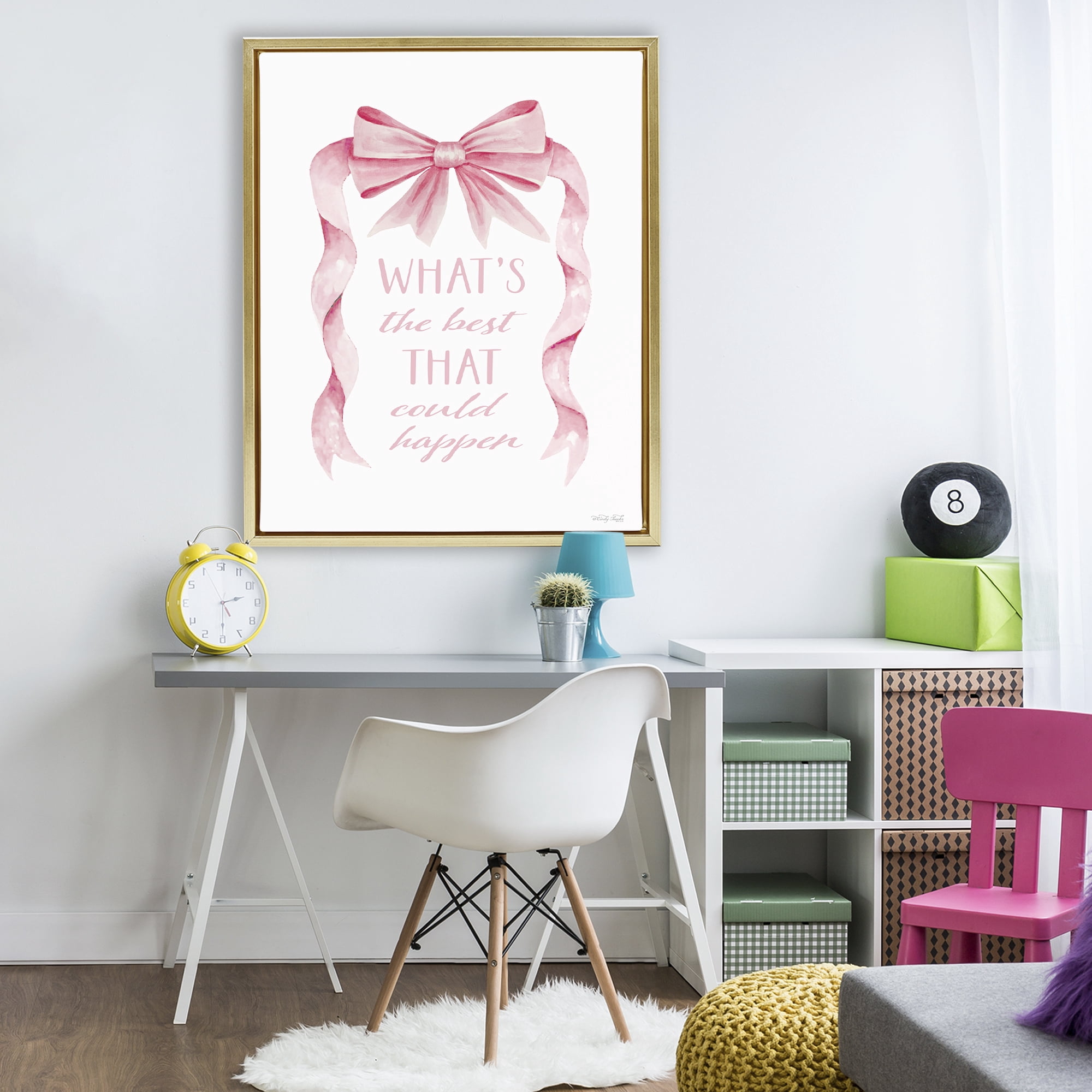 Stupell Industries Optimistic Best That Could Happen Gold Framed Floater Canvas Wall Art, design by Cindy Jacobs