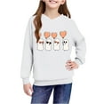 thumbnail image 5 of bbymog Halloween Girls' Fashion Spooky Cute Hoodie Long Sleeve Hooded Sweatshirts for Teen Girls Fall Winter Boys Hoodie White 5 Years, 5 of 10