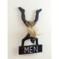 thumbnail image 2 of Wooden Handmade Primitive Tribal Statue Men Bathroom Restroom Sign Wall Hanging Sculpture Tiki Bar Handcrafted Unique Gift Decor Figurine Hand Carved, 2 of 3