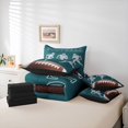 thumbnail image 6 of jejeloiu Teens Rugby Ball 7pcs Bedding Comforter Set,Football Sport Games Queen Bedding Sets For Kids Reversible, 6 of 8