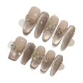 thumbnail image 5 of Uñas postizas artesanales de otoño e invierno con efecto ojo de gato, hechas a mano, populares, que realzan el tono de piel, uñas postizas adhesivas., 5 of 5