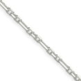 thumbnail image 4 of Diamond2Deal 925 Sterling Silver Diamond-Cut 3mm 3 Short Plus 1 Long Cable Link Chain Necklace for Men 18", 4 of 6