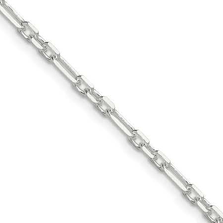 Diamond2Deal 925 Sterling Silver Diamond-Cut 3mm 3 Short Plus 1 Long Cable Link Chain Necklace for Men 16"