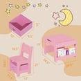 thumbnail image 3 of ChaoLink Juego de mesa y sillas para niños, mesa de actividad de madera 4 en 1 con 2 sillas, cajón de almacenamiento y tablero desmontable para dibujo, lectura, manualidades y arte, 3 of 6
