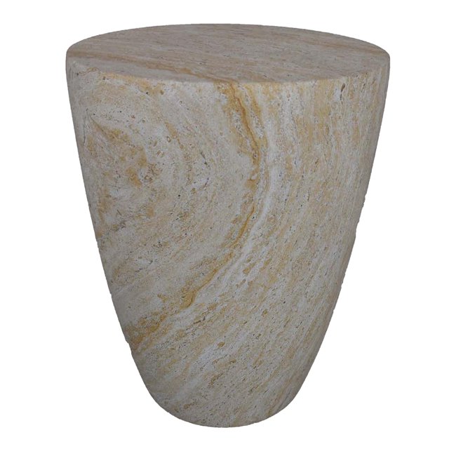 Mesa para plantas Benzara, 18 pulgadas, cónica, de resina blanca jaspeada
