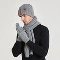 thumbnail image 5 of TMOYZQ 3 in 1 Winter Hats Scarf Gloves Set for Women & Men, Warm Thick Ribbed Chunky Cable Knit Skull Caps Neck Warmer Long Scarf Touchscreen Mittens for Cold Weather Christmas Gifts, 5 of 6
