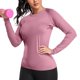 thumbnail image 5 of Top marrón,Suéter liso para mujer, cuello redondo, manga larga, camisa informal de poliéster, ligero y cómodo, para usar en casa, sopatenor, 5 of 9