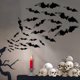 thumbnail image 1 of 88Pcs Halloween Decorations 3D Bats Stickers Halloween Decorations Scary Bats Window Stickers Waterproof Black Bats for Halloween Party Decoration, 1 of 4