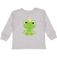 thumbnail image 3 of Inktastic Cute Frog, Green Frog, Frog Prince, Crown Boys or Girls Long Sleeve Toddler T-Shirt, 3 of 5
