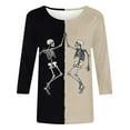 thumbnail image 4 of MaFYtyTPR Halloween Top for Women Ladies' Fashion Halloween Printed Round Neck 3/4 Sleeve Loose T-shirt Tops, 4 of 5