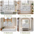 thumbnail image 6 of Boho Grey Floral Tier Curtains, Vintage Farmhouse Paisley Plant Leaf Light Filtering Kitchen Curtains, 2Pcs Rod Pocket Half Window Treatments Panels for Sink Cafe Cabinet Camper 27.5x24 Inches, 6 of 9