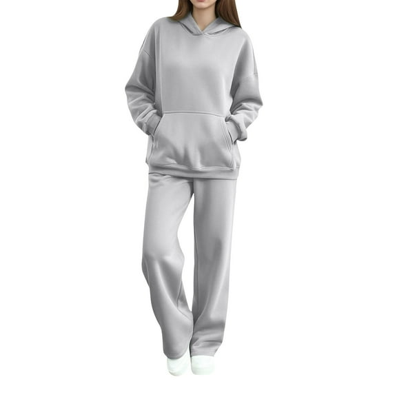 LEBONYARD Women's Trendy Clearance Sweatshirts And Sweatpants Sets Hooded Pullover Long Sleeve Warm Sweatshirts And Long Loose Sweatpants,Sizes S-2XL