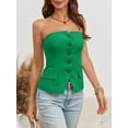 thumbnail image 5 of Sleeveless Women's Sexy Plunge Vest Jacket Button Fitted Strapless Work Suit Tank Top, 5 of 7