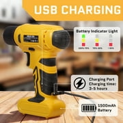 UBesGoo 146pcs Power Tool Combo Kits with 8V Cordless Drill, 10MM 3/8'' Keyless Chuck, Professional Home Household Kit DIY Hand Tool Set, Yellow