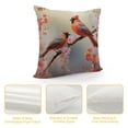 thumbnail image 4 of Shangniulu Cardinals Birds Flowers Pillowcases Cute Animal Floral Spring Garden Scenery Print Pillow Case Decorative Throw Pillow Cover for Home Sofa Office 18x18inch, 4 of 5