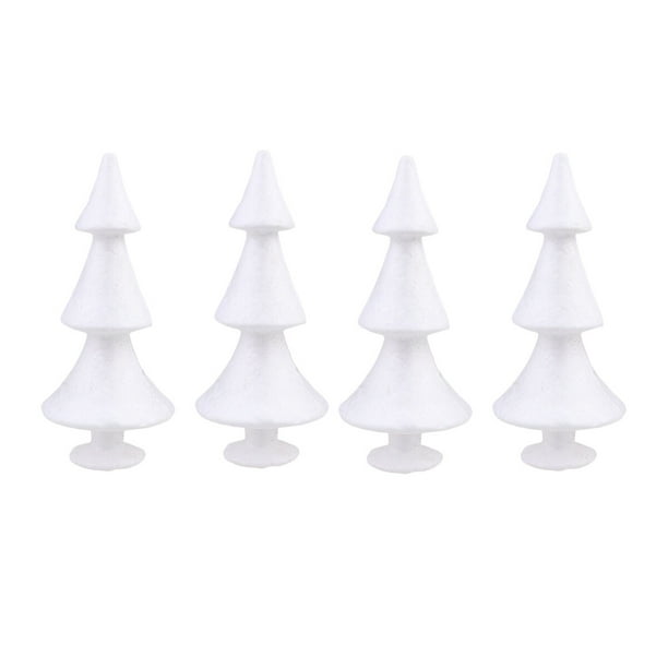 FELTECHELECTR 4 piezas de árbol de Navidad blanco para niños, material de manualidades, adorno navideño, accesorios decorativos.