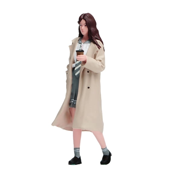 Xuanheng Fille de Café Street Modèle Miniature Passe-Temps pour Micro Paysage Cadeau Accessoire Photo Échelle 1 à 18