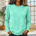 thumbnail image 6 of yillto Womens Long Sleeve Shirts Cotton Crewneck Basic Tees Tops Soft Comfy Solid Color Tshirts, 6 of 7