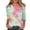 64# Hot Pink, variant on T-Shirt for Women Fashion Floral Print Plus Size 3/4 Length Sleeve Tops Casual Loose Fit Crew Neck Tees Green S