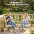 thumbnail image 4 of Outsunny Ensemble Bistro d'Extérieur, Table et Chaises de Patio avec Coussins, Gris Pâle, 4 of 10