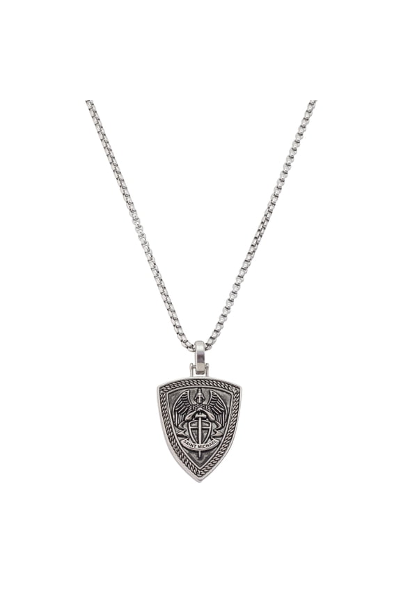 Men's Saint Michael Shield Pendant Necklace