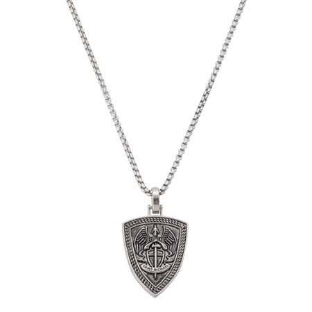 Believe by Brilliance Men's Saint Michael Shield Pendant Necklace