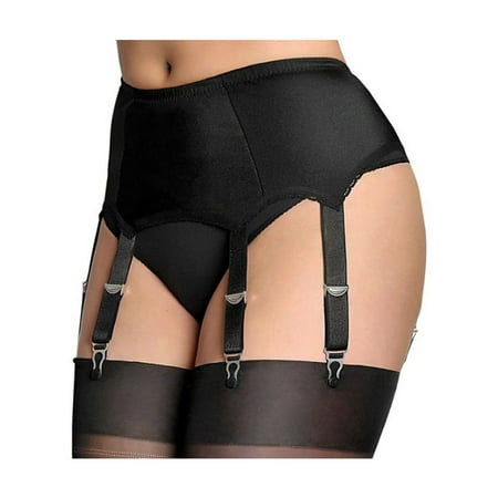 

Youweixiong Women High Waist Suspender Belt Sexy Elastic 6 Strap Garter Belt for Stockings