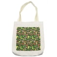 thumbnail image 1 of Doodle Tote Bag, Colorful Pattern of Irregular Shapes Scattered, Cloth Linen Reusable Bag for Shopping Books Beach and More, 16.5" X 14", Cream, by Ambesonne, 1 of 2