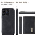 thumbnail image 5 of Allytech 2 in 1 Detachable Wallet Case for iPhone 13 Pro Max with Cash Pocket & Cash Slots, [Magnetic Clasp] [Kickstand] Retro PU Leather Soft TPU Shockproof Anti-Scratch Slim Case - Black, 5 of 10