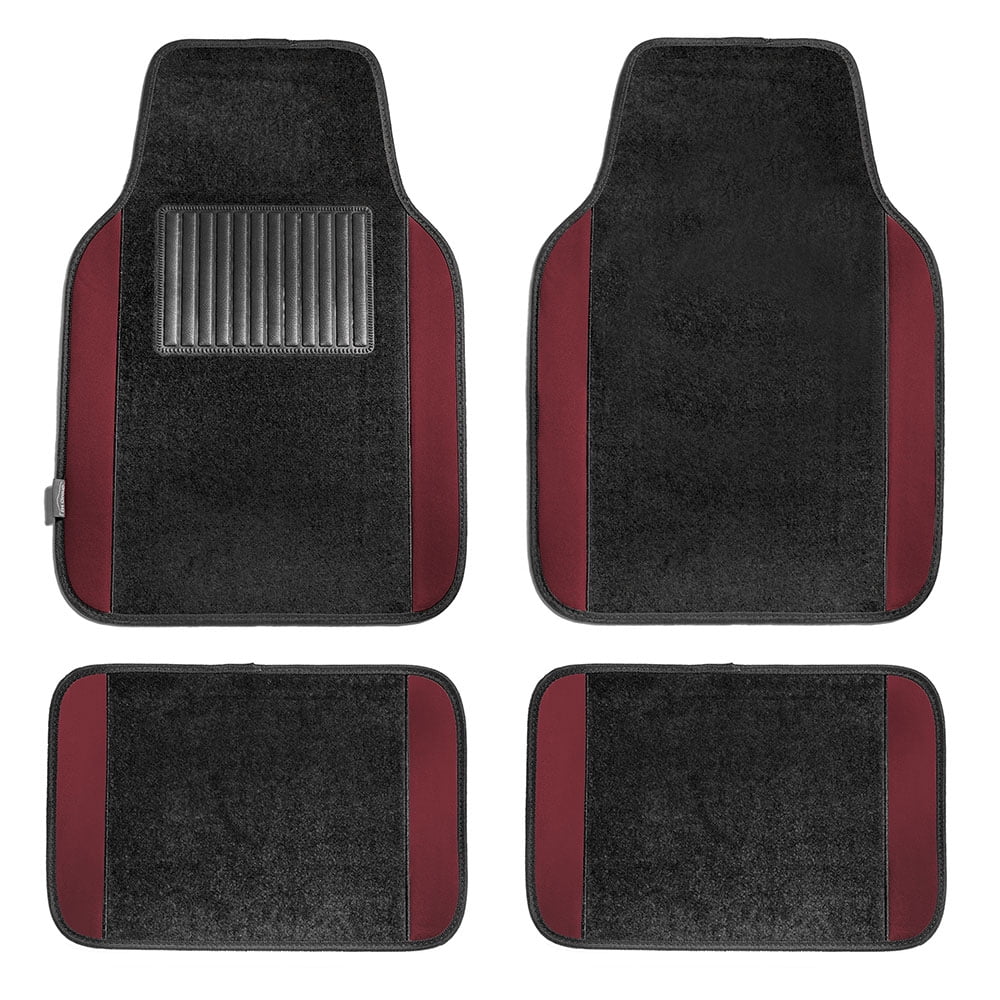 FH GROUP Full Set Premium Carpet Floor Mats, Burgundy