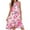 Hot Pink, variant on IROINNID Women's Sleeveless Prints Shift Dress Summer Short Front Short Back Long Hem Casual Loose Dress Round Neckline Knee-Length Dress