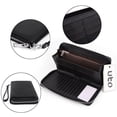 thumbnail image 3 of UTO Wallets for Women PU Leather Zip Around Clutch Purse Card Holder Large Capacity Ladies Phone Wristlet(Cross Black), 3 of 7