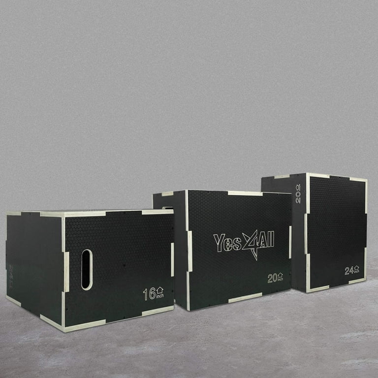 Yes4All 3-in-1 Wooden Plyo Box - Three Height Options - Walmart.com