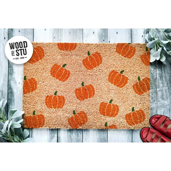 Pumpkin Pattern Door Mat | Fall Doormat | Welcome Mat | Cute Pumpkin Fall Door Mat | Fall Autumn Decor Gift | Home Doormat