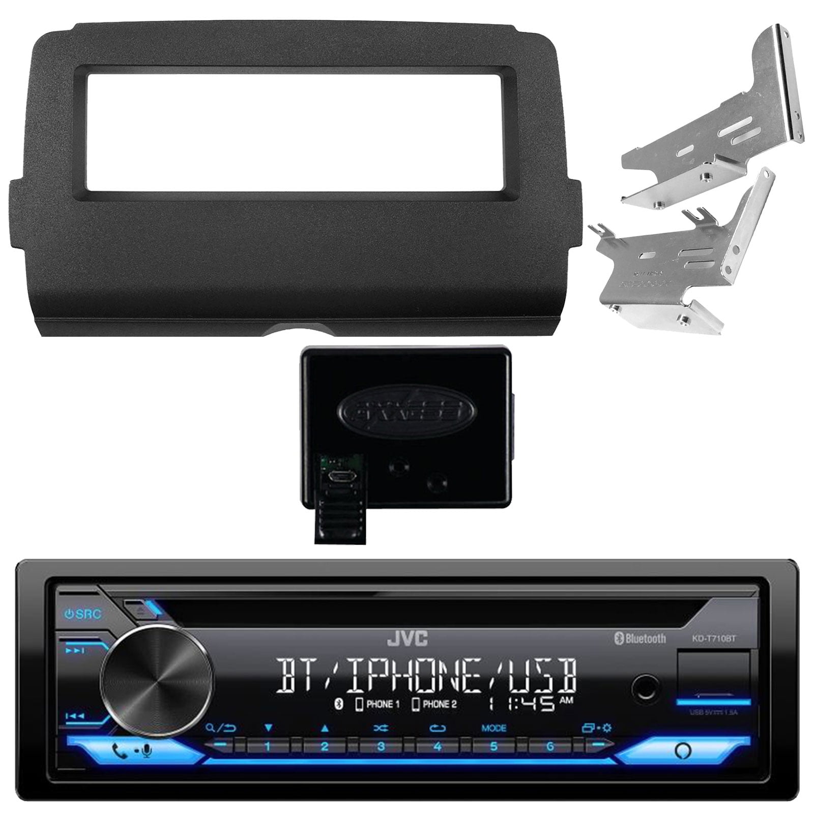 JVC KDT710BT Single DIN CD Player Bluetooth USB AUX AM/FM Radio