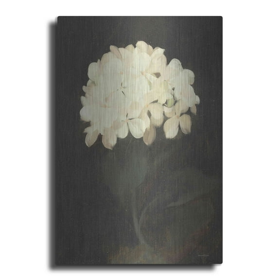 Luxe Metal Art 'Vintage White Hydrangea' by lettered & lined, Metal Wall Art, 16"x24"