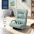 thumbnail image 4 of Songqin Swivel Gaming Chair 360 Degree Multipurpose Floor Chair Rocker for TV, Reading, Playing Video Games w/Lumbar Support, Armrest Handles, Adjustable Foldable Backrest - Sage Green, 4 of 16