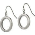 thumbnail image 2 of Stainless Steel Brushed And Polished With Cz Circle Shepherd Hook Earrings (20 X 2.4) Made In China sre1306, 2 of 5