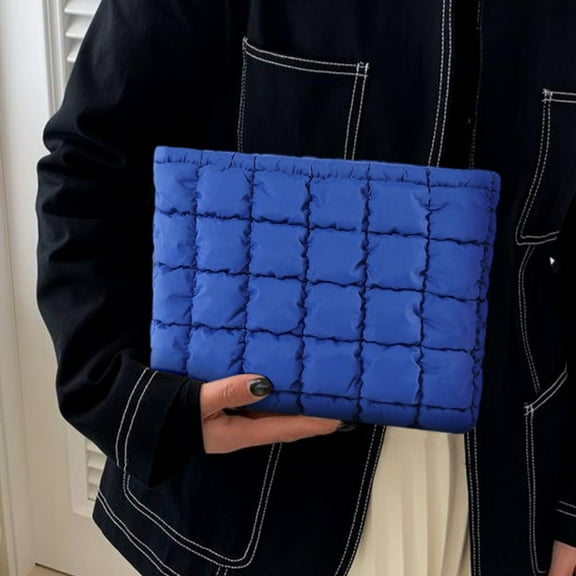 Clutch Bag For Women Puffy Quilted Makeup Bag Cosmetic Bags Puffy Makeup Bag Solid Color Bag Checkered Down Bag Casual Versatile And Stylish Bag