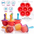 thumbnail image 5 of Molde de silicona multifuncional para helados para congelar y almacenar alimentos para bebés y preparar helados - Tapa de silicona + palitos de colores - Contenedor sin BPA, 5 of 5